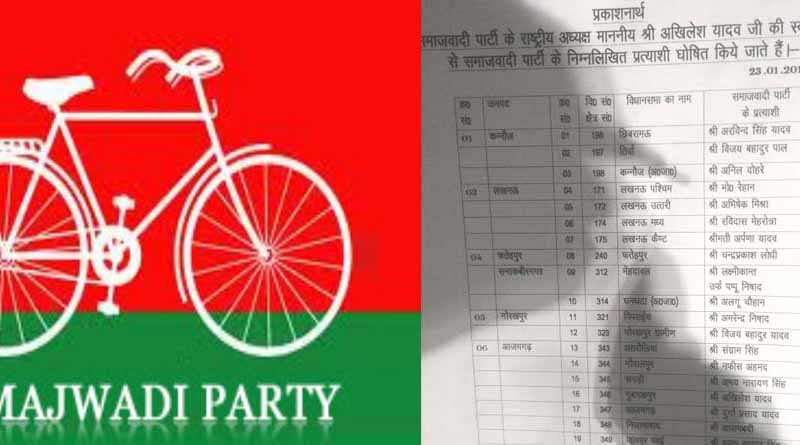 samajwadi party declare new list of candidate