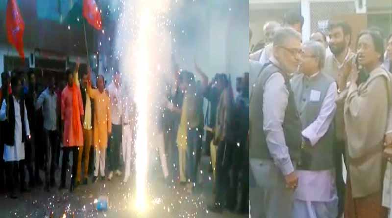bjp celebrate maharshtra election winning in lucknow